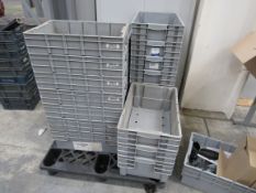 Quantity Light Grey Stackable Storage Crates to pa