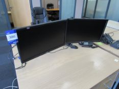 2 PC Screens with 2 Desk Mounts