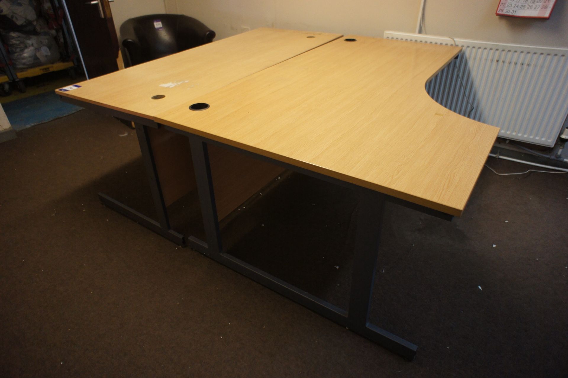 2 Various Oak Effect Office Desks - Image 2 of 2