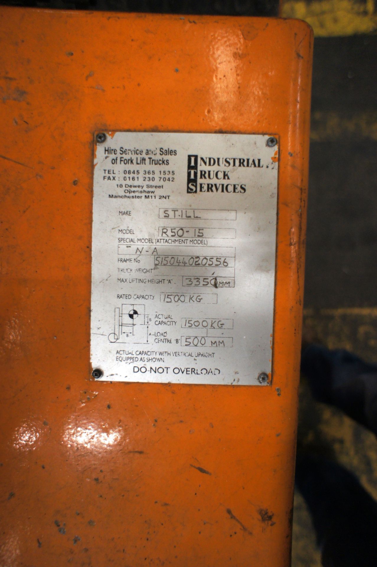 Still R50-15 Forklift, Electric Serial Number 515044020556, Year of Manufacture 2012, Asset No. 556 - Image 8 of 8