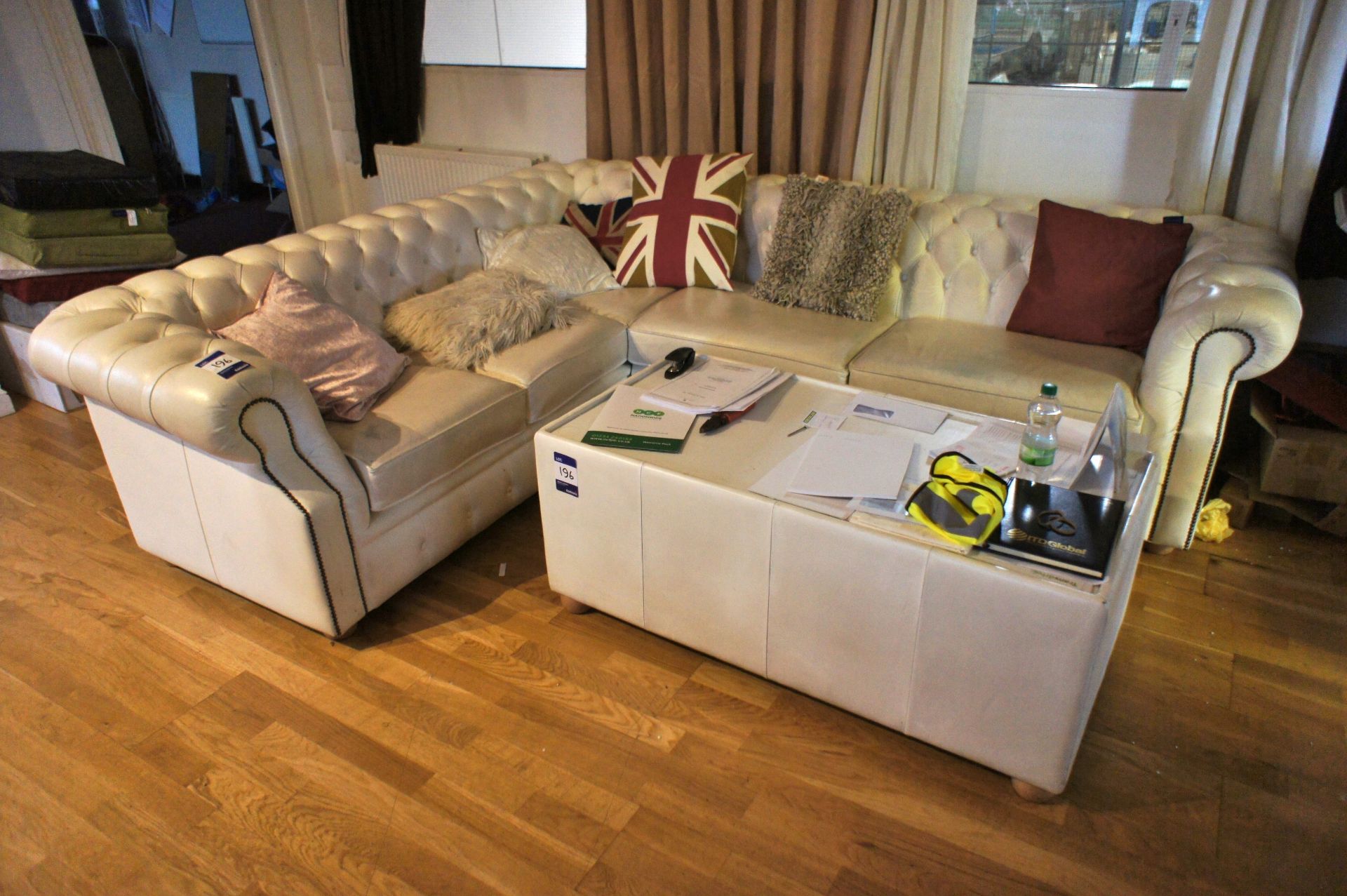 4 Seater Leather Effect Corner Suite with Matching - Image 2 of 2