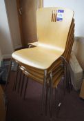 9 Beech Effect Chromed Framed Break Out Chairs