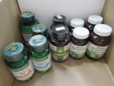 10 supplements to include Natures Bounty Hydrolised Collagen, Zinc, Multi-Enzyme complex, Natures Pl
