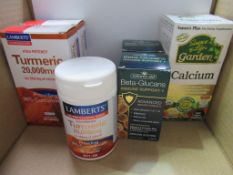 A mixed lot of 6 supplements to include Lamberts Turmeric, Natures Aid Beta - Glucans and Source of