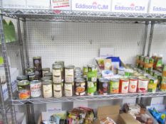 A Mixed Shelf of Tinned Food and Packed Food