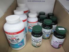 12 Natures Aid supplements to include Fish Oil, Quercetin Formula, Red Clover, Concentrated Garlic,