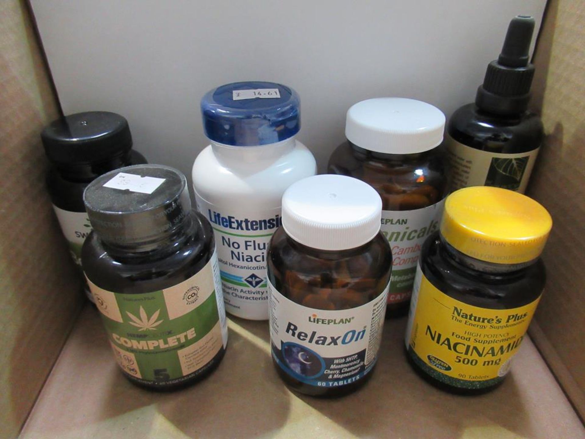 7 supplements to include Lifeplan Relax On, Botanicals Garcinia Cambogia complex, Natures Plus Niaci