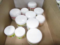 A box of skin care products; Natural Gel Balm. Moisturiser, Colloidal Silver Cream