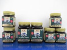 7 x jars of Nelson Honey 'Manuka Honey' of various grades