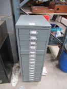 Bisley 15 Drawer Metal Cabinet to include contents