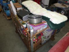 A Stillage to contain a Qty of various household and garage items