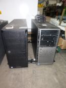 An HP Proliant ML350 Gen 9 Server and an HP Proliant ML350P Gen 8 Server