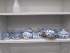 A Shelf of 'Old Willow' Tea Service (35+) (est £60-£100)
