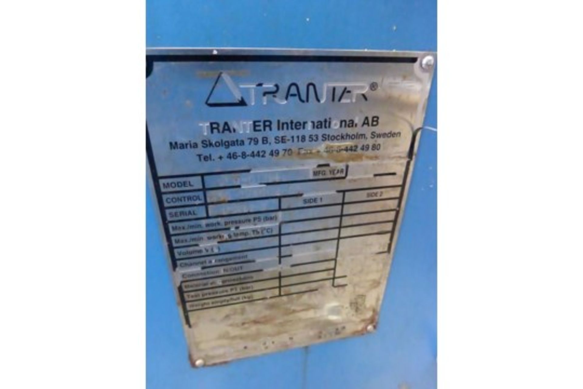 A Tranter Heat Exchanger H 830mm x W 320mm x D 120mm. Please note there is a £5 plus VAT Lift Out Fe - Image 2 of 3