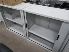2 x Tambour Fronted Office Cabinets