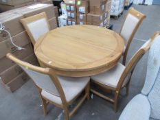 Extending Dining Table with four dining chairs