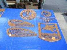 Selection of Metallic Motoring Themed Stencils/Signs