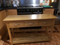 Oak 3 Drawer Console Table