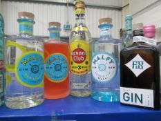 5 x bottles of Gin to include F&S Malfy and 1 bottle Havana Club Rum