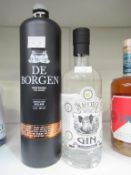 1 x bottle of Marcia gin and 1 x bottle of de Borgen Cornwyn