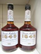2 x bottles of David Nicholson '1843' bourbon whisky
