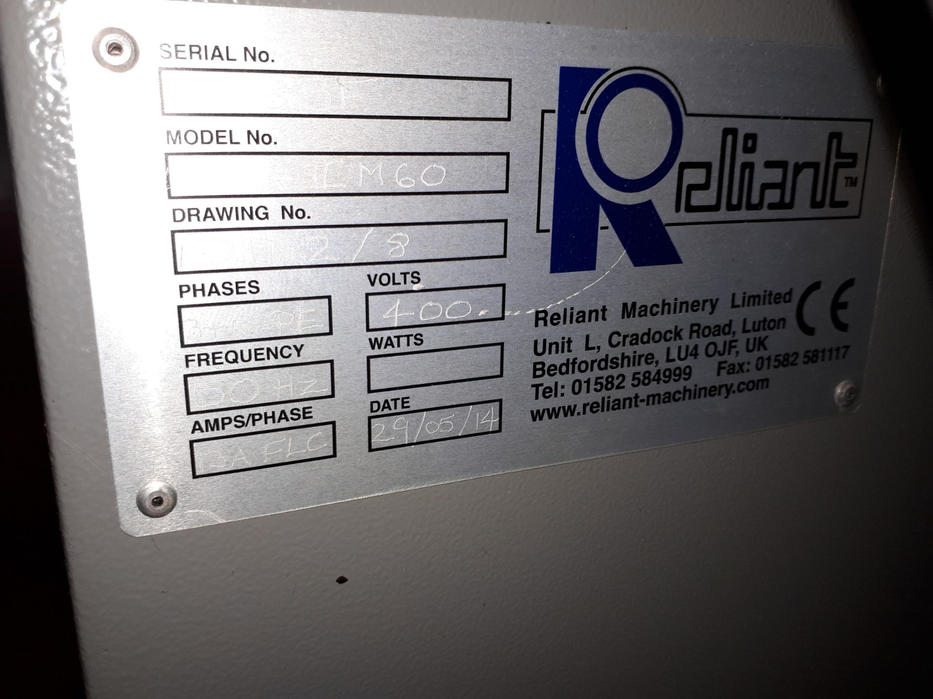 Reliant Elite II M60 Fuser, Serial Number 0383F (2014) - Image 3 of 4