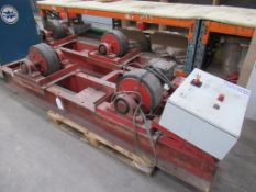 Pair of heavy duty stock motor driven stock/welding roller/rotators