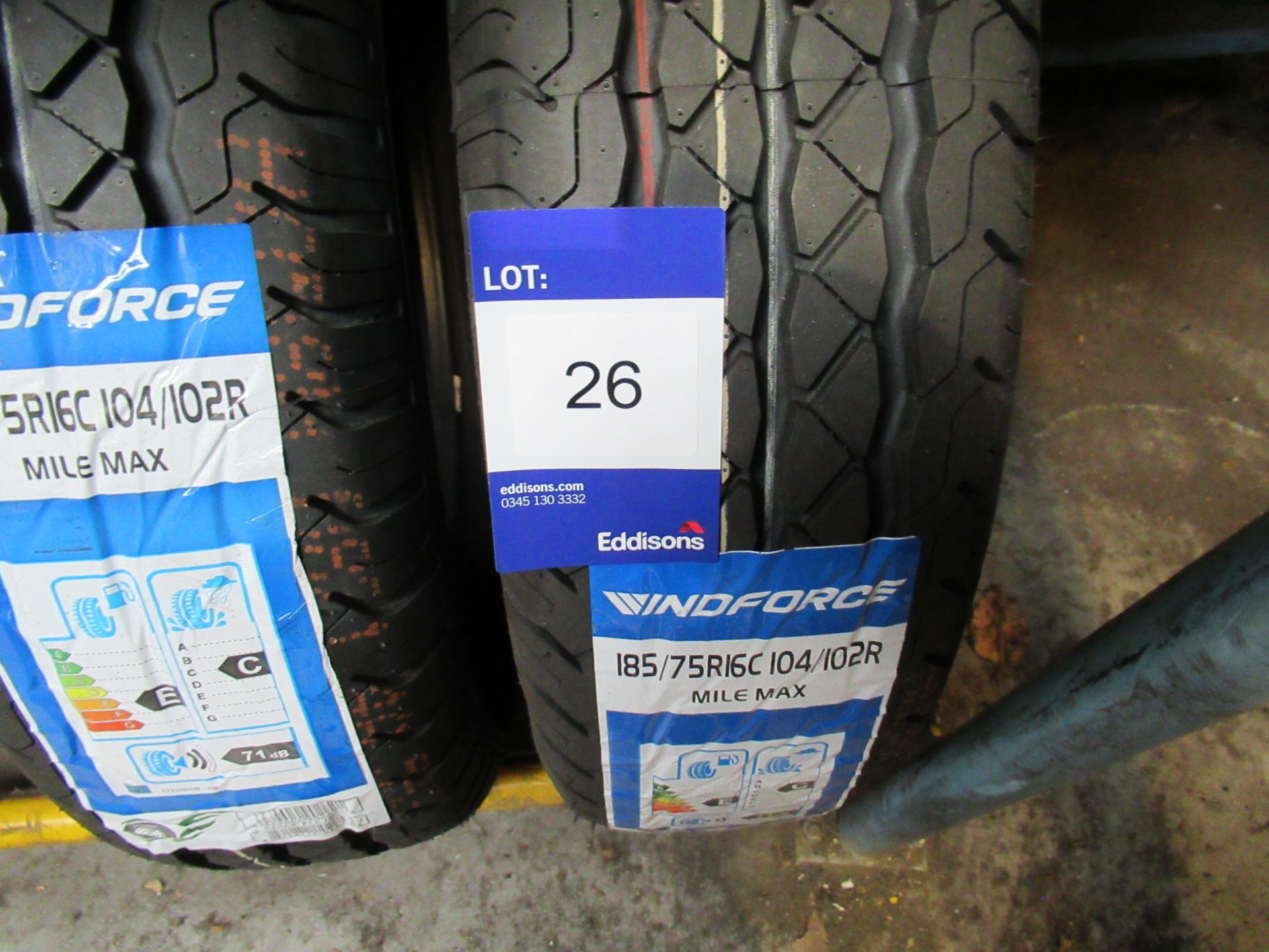 2 x Windforce 185/75x16 8 PR Tyres