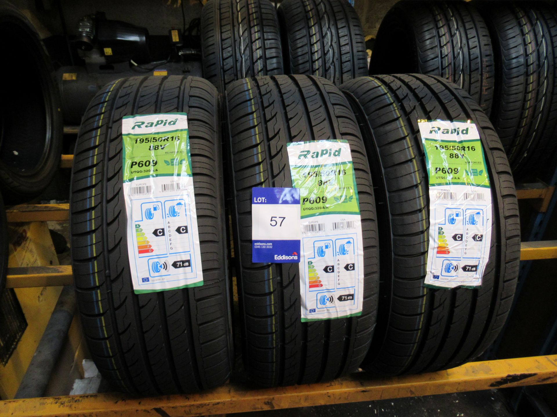 3 x Rapid 195/50x16 Tyres