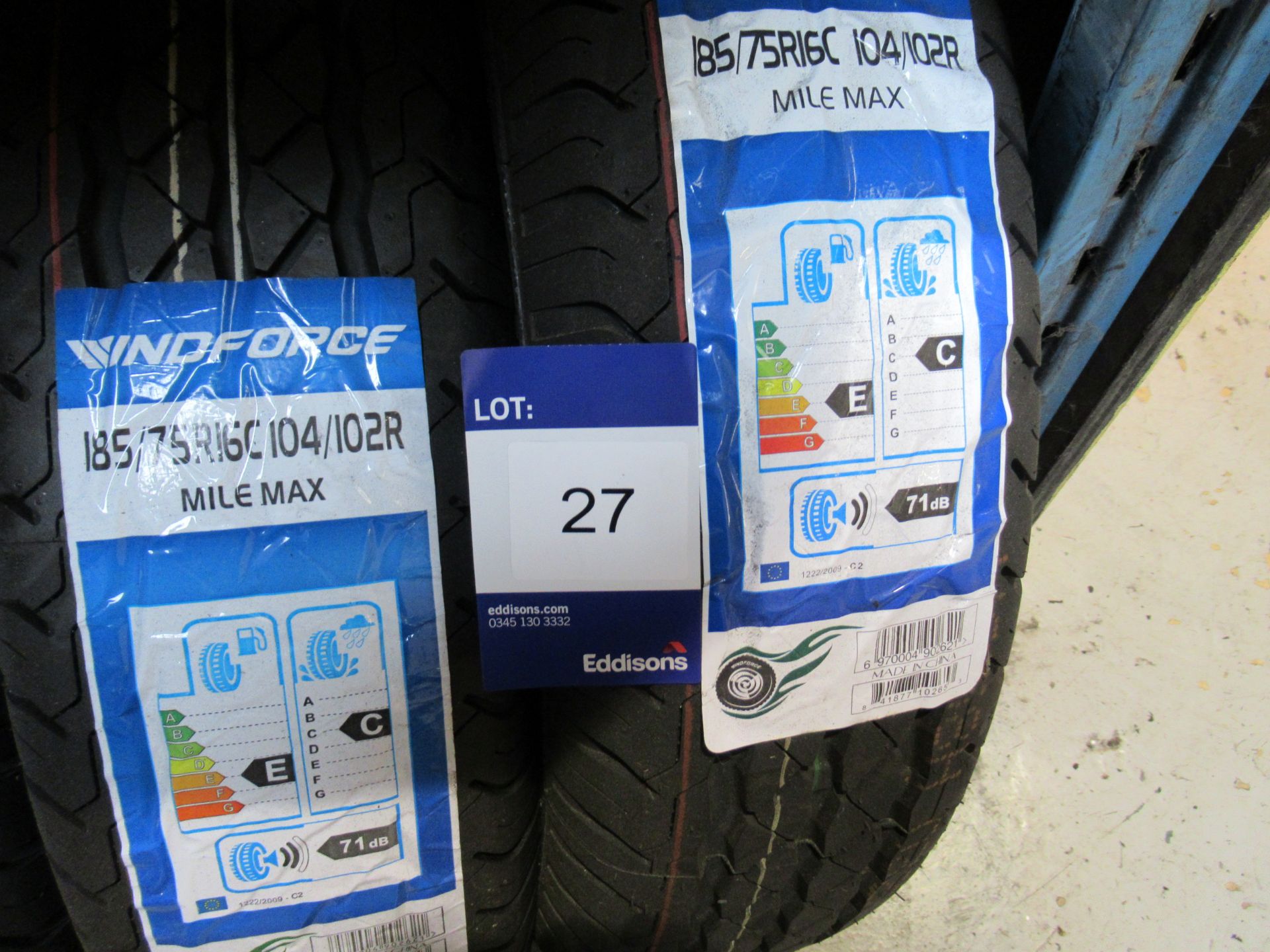 3 x Windforce 185/75x16 8 PR Tyres