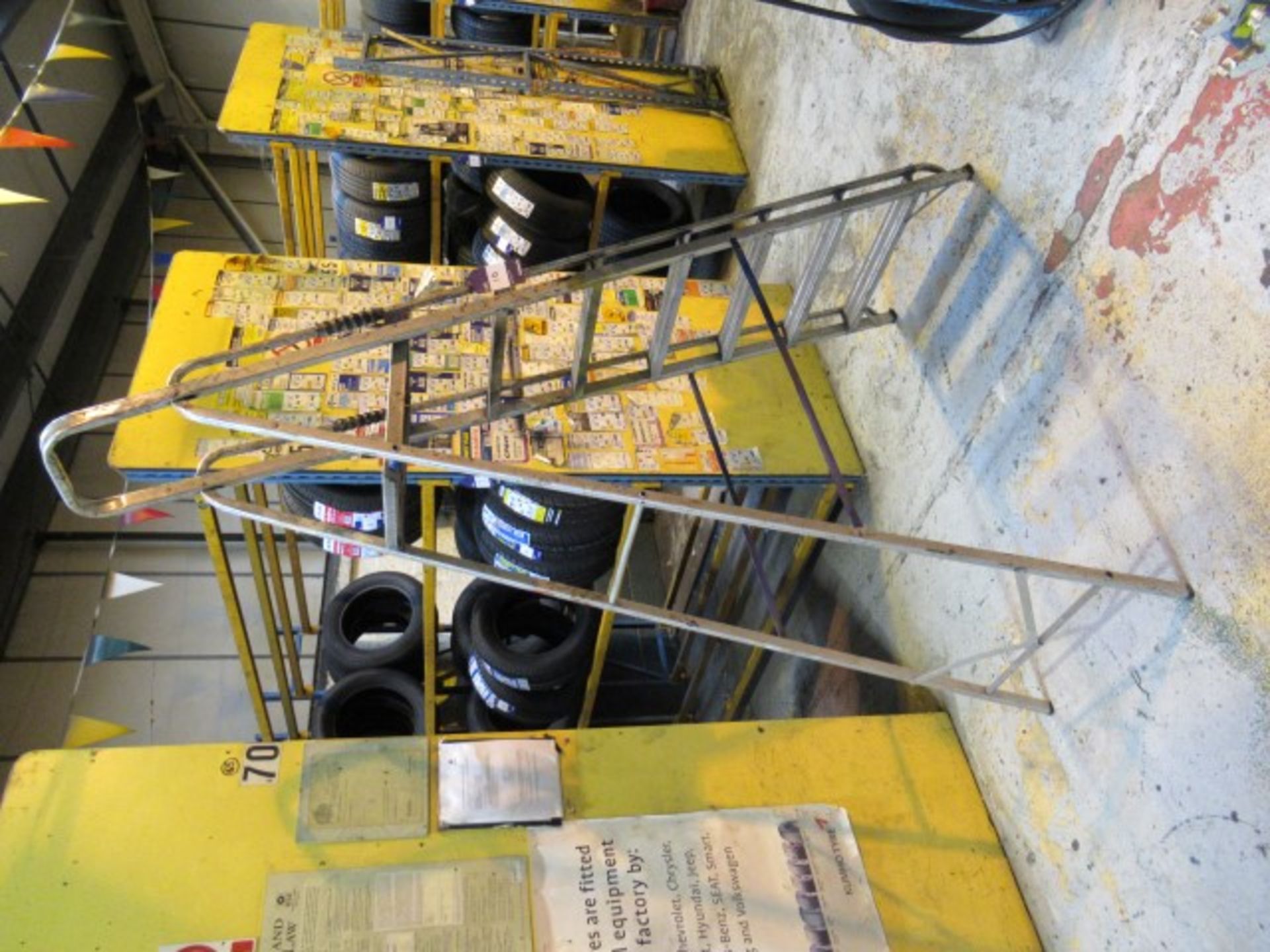 Tall Metal Sack Cart with 6 Rung Step Ladder - Image 2 of 2