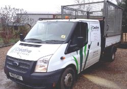 Ford Transit 125 T350 RWD cage tipper van, registration HG13 GKY, first registered 31 July 2013,