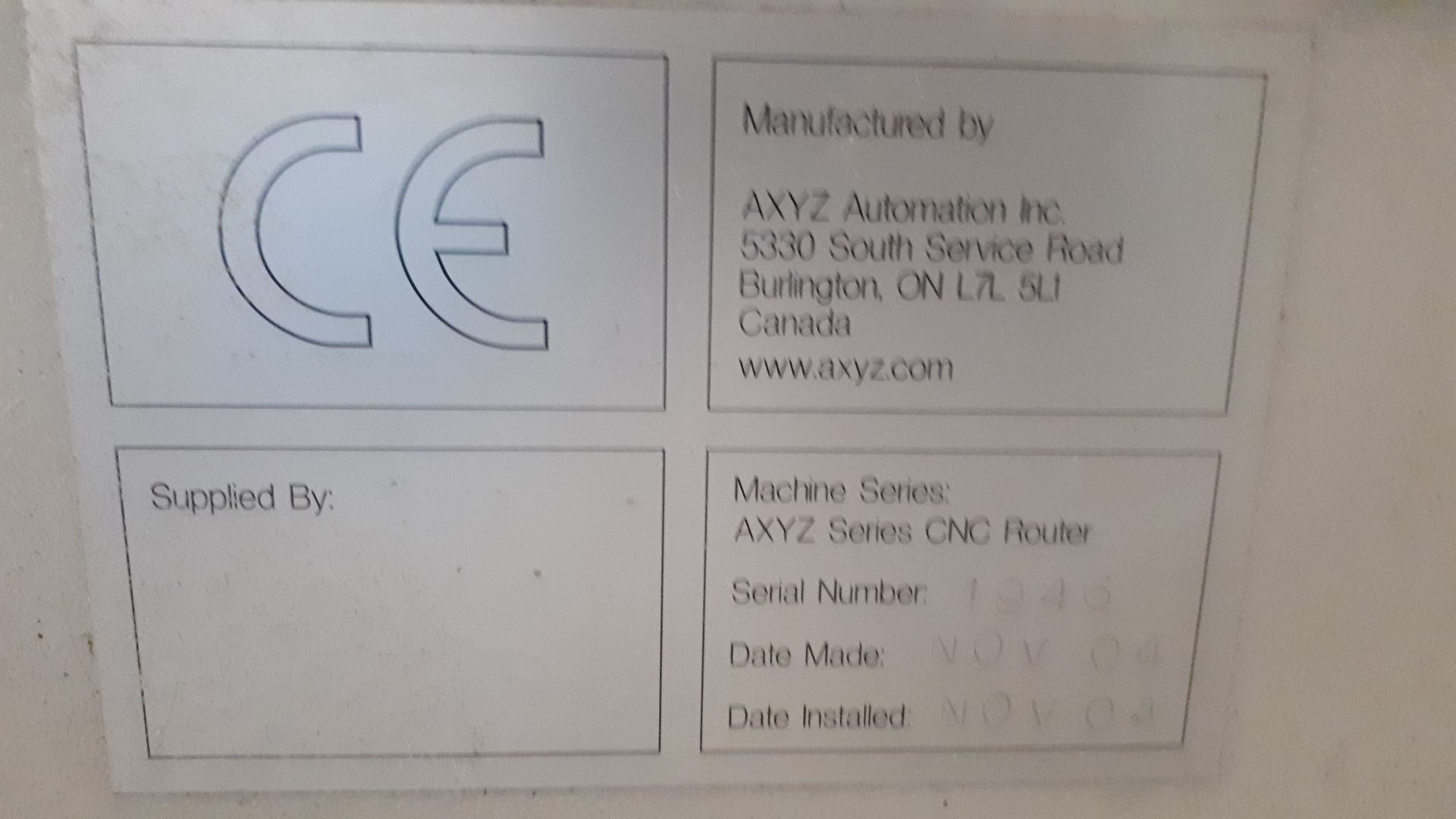 AXYZ 4008 Flat Bed CNC Router Table, Serial Number - Image 11 of 11