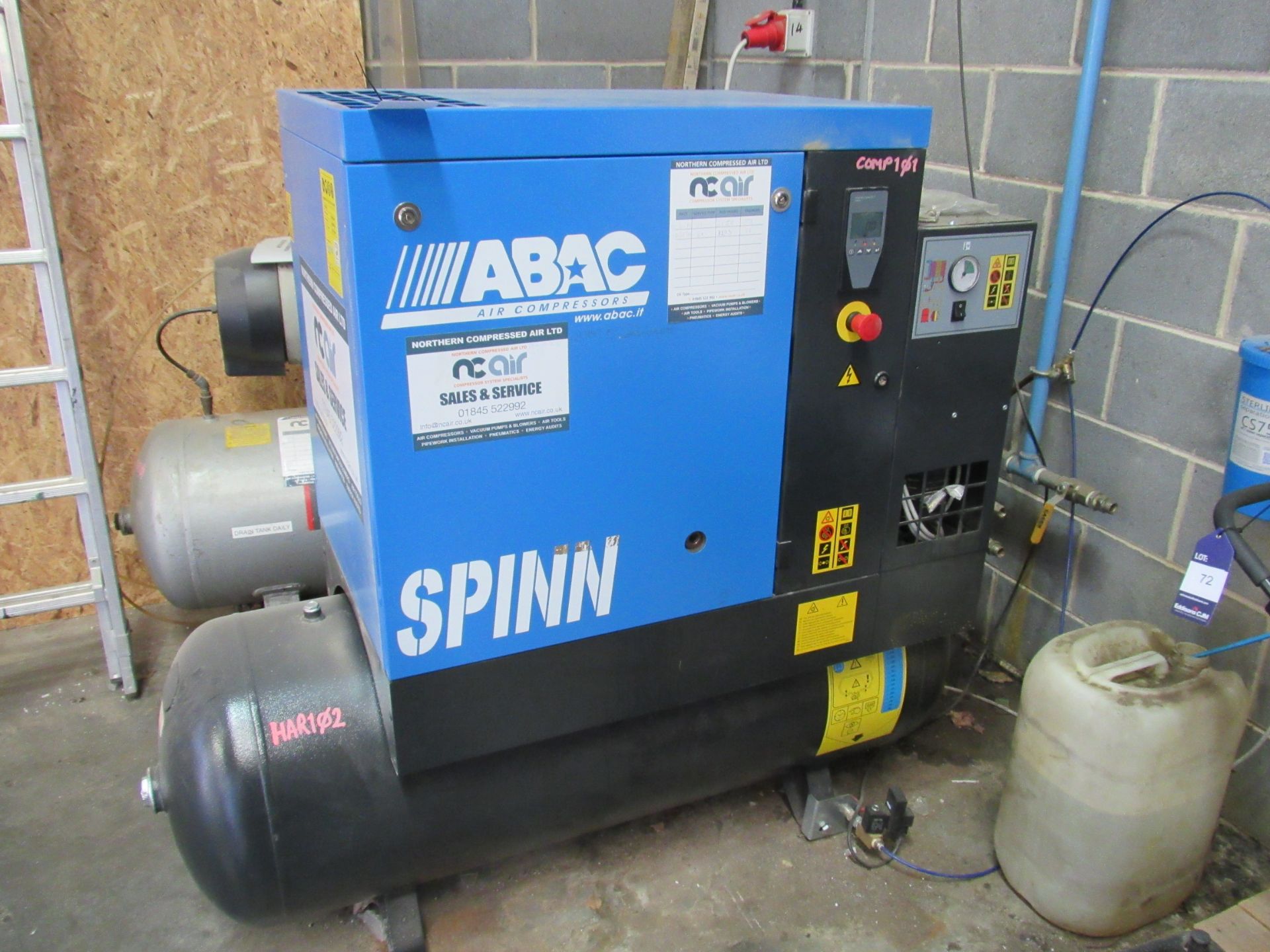 ABAC Spinn 11 E270 Receiver Mounted Package Air Compressor, 2019, Serial Number ITJ054889 - Image 2 of 5