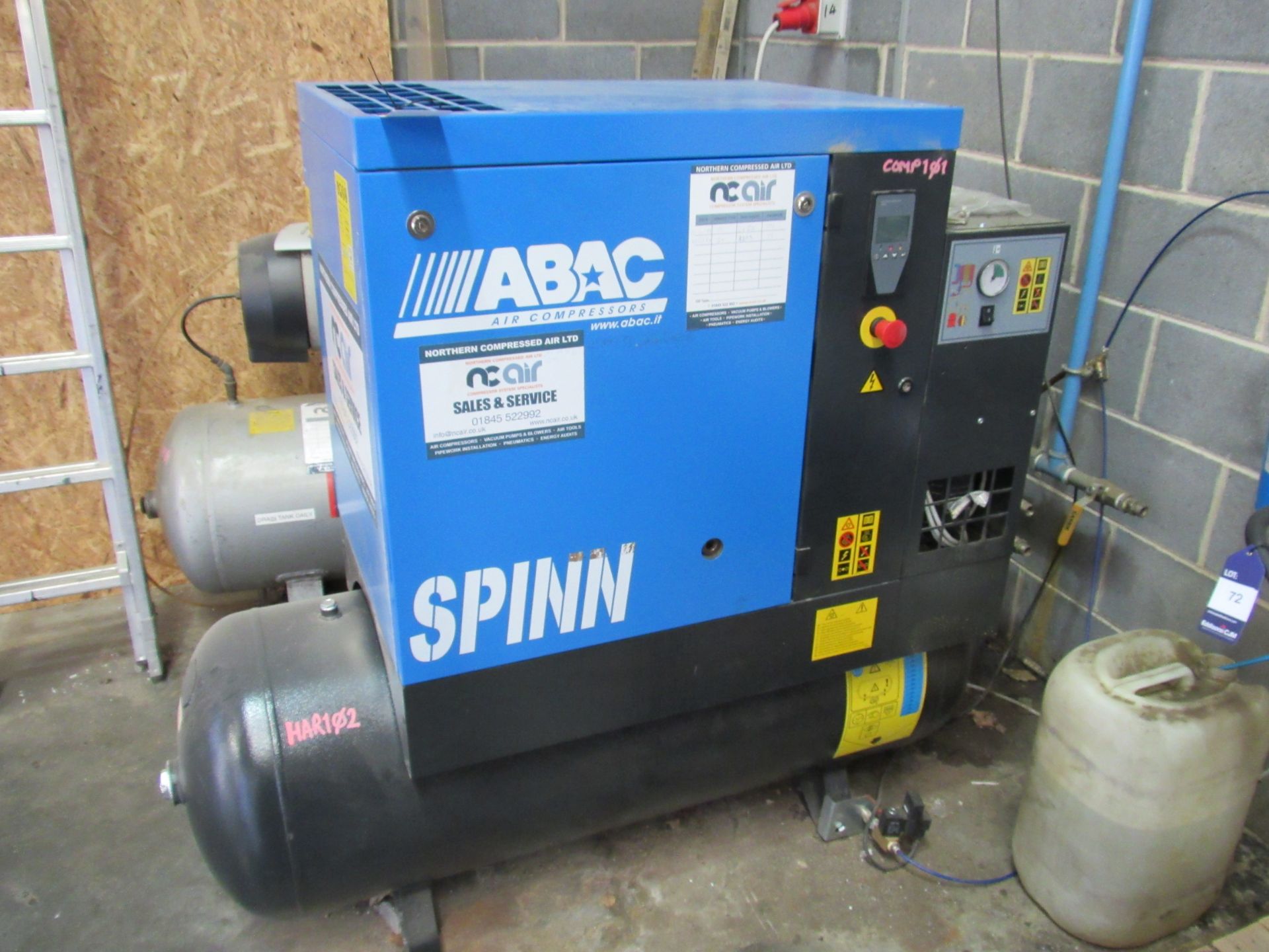 ABAC Spinn 11 E270 Receiver Mounted Package Air Compressor, 2019, Serial Number ITJ054889