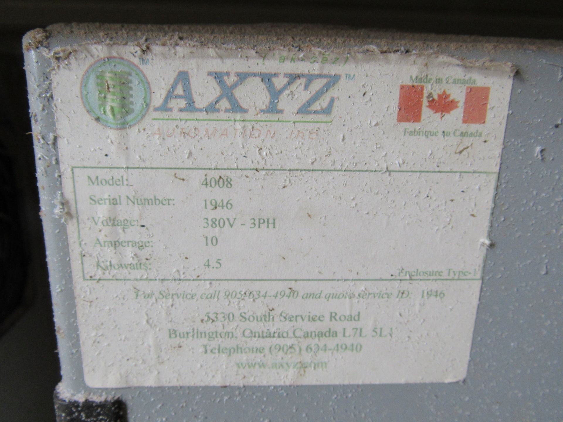 AXYZ 4008 Flat Bed CNC Router Table, Serial Number - Image 8 of 11