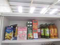 Shelf of juices and cordials