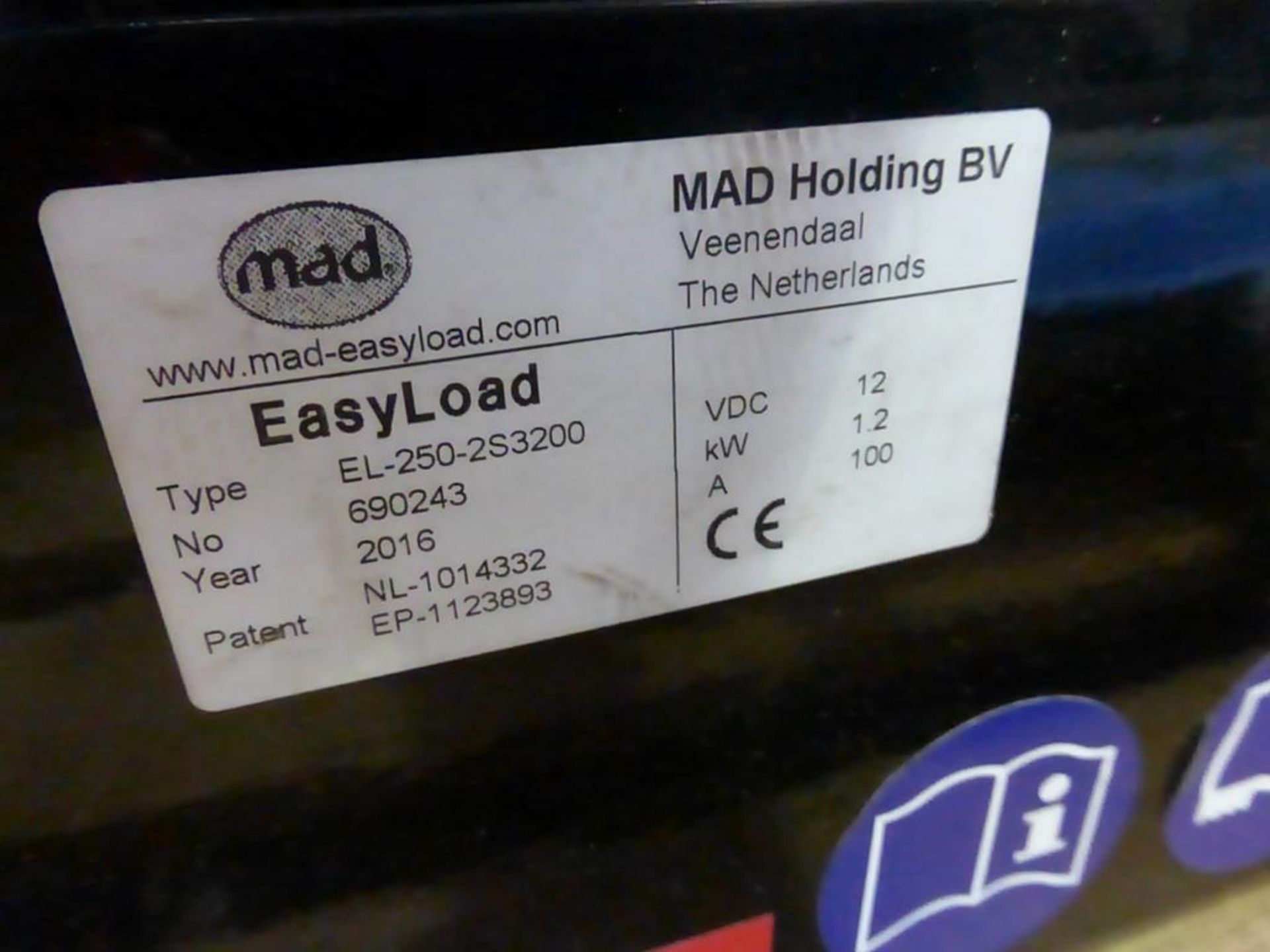 MAD Easy Load EL 250 253200 Loading System for light commercial vehicles YOM 2016; max lift capacity - Image 2 of 2