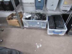 3 x boxes of computer keyboards, mice, wires etc
