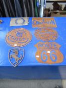 Selection of Metallic Motoring Themed Stencils/Signs