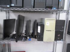 3 x various computers 'Hard Drives have been removed' and 4 monitors
