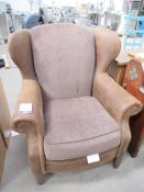 Alexander & James part leather effect part upholstered armchair