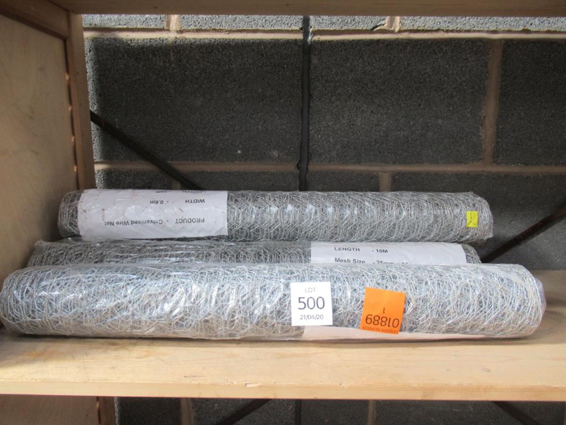 4 x rolls of Galvanised Wire Netting