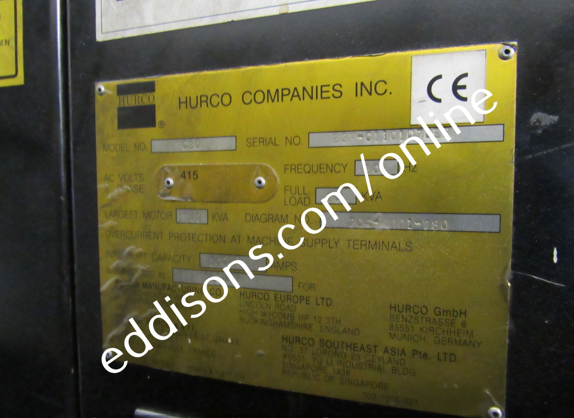 Hurco Ultimax BMC 3017HTM (762mm x 460mm bed limit), with 24 Station Tool Changer, 1997, Serial - Image 8 of 11