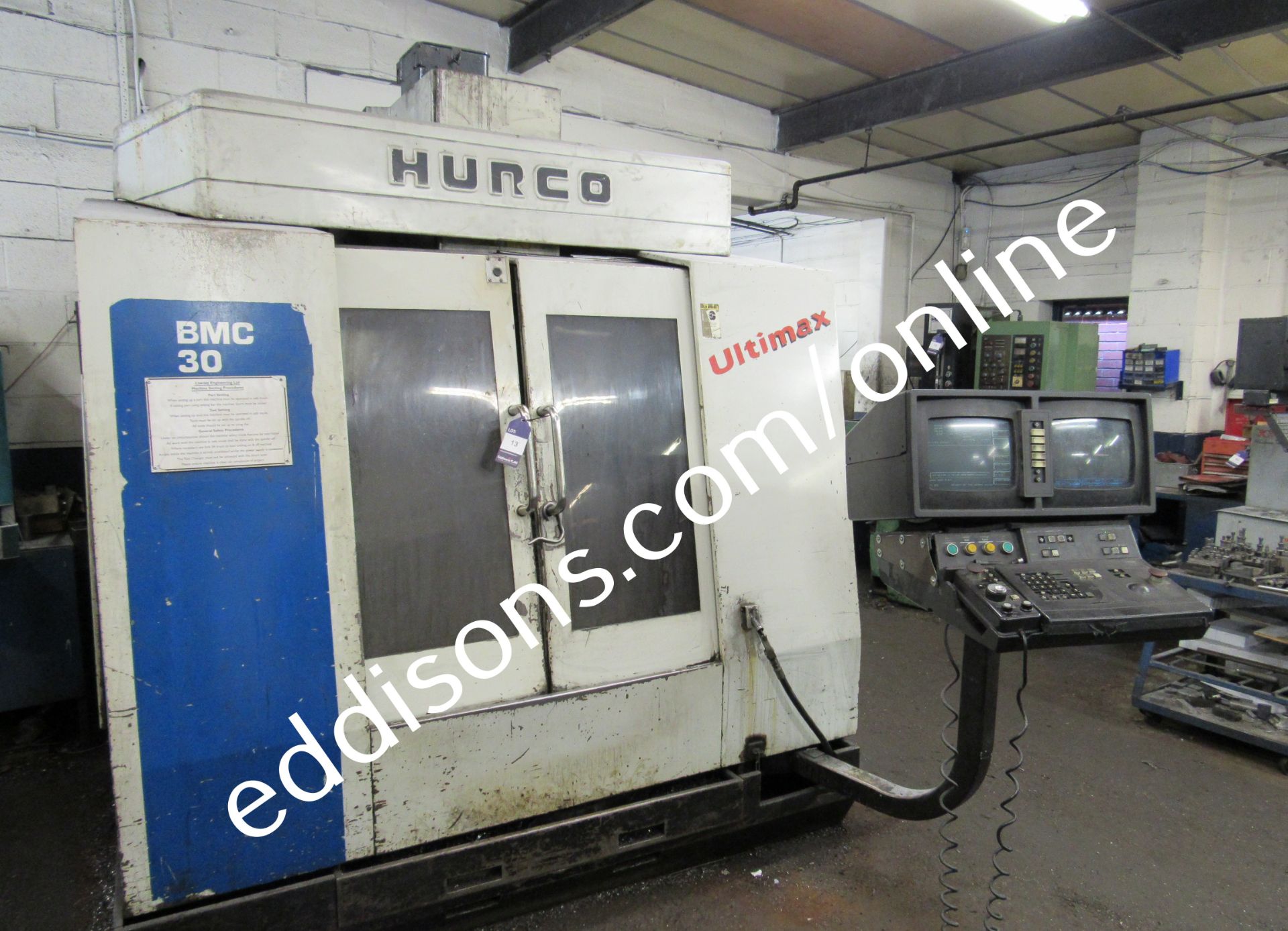 Hurco Ultimax BMC 30/M (755mm x 460mm bed limit) with design centre, Year 1998, Serial Number - Image 2 of 14