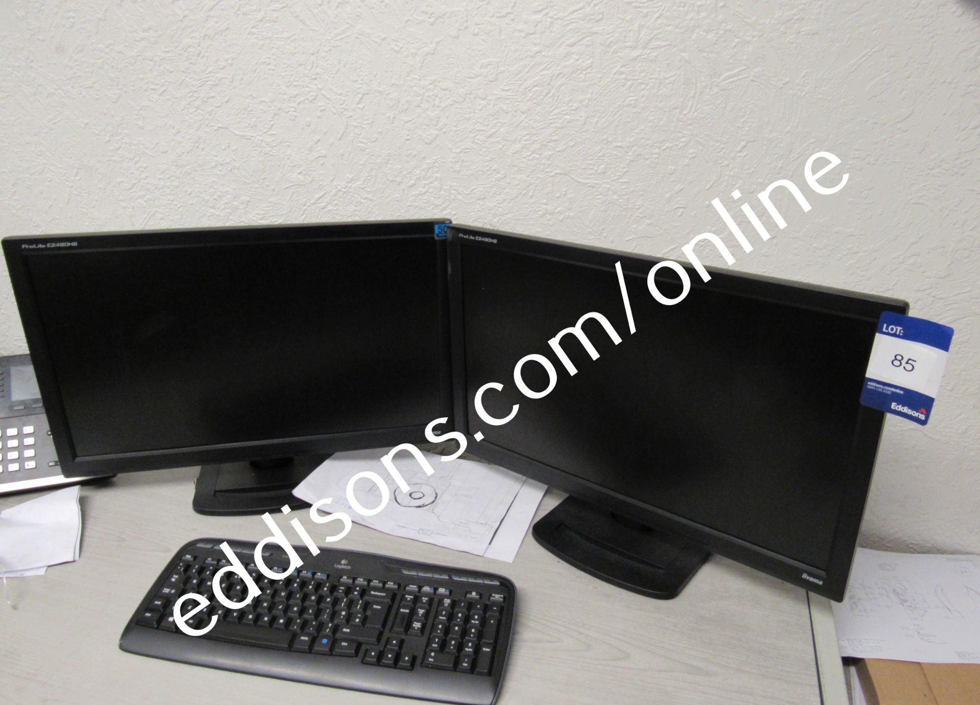 2 x Iiyama Prolite E2480HS 23.6in LED monitors