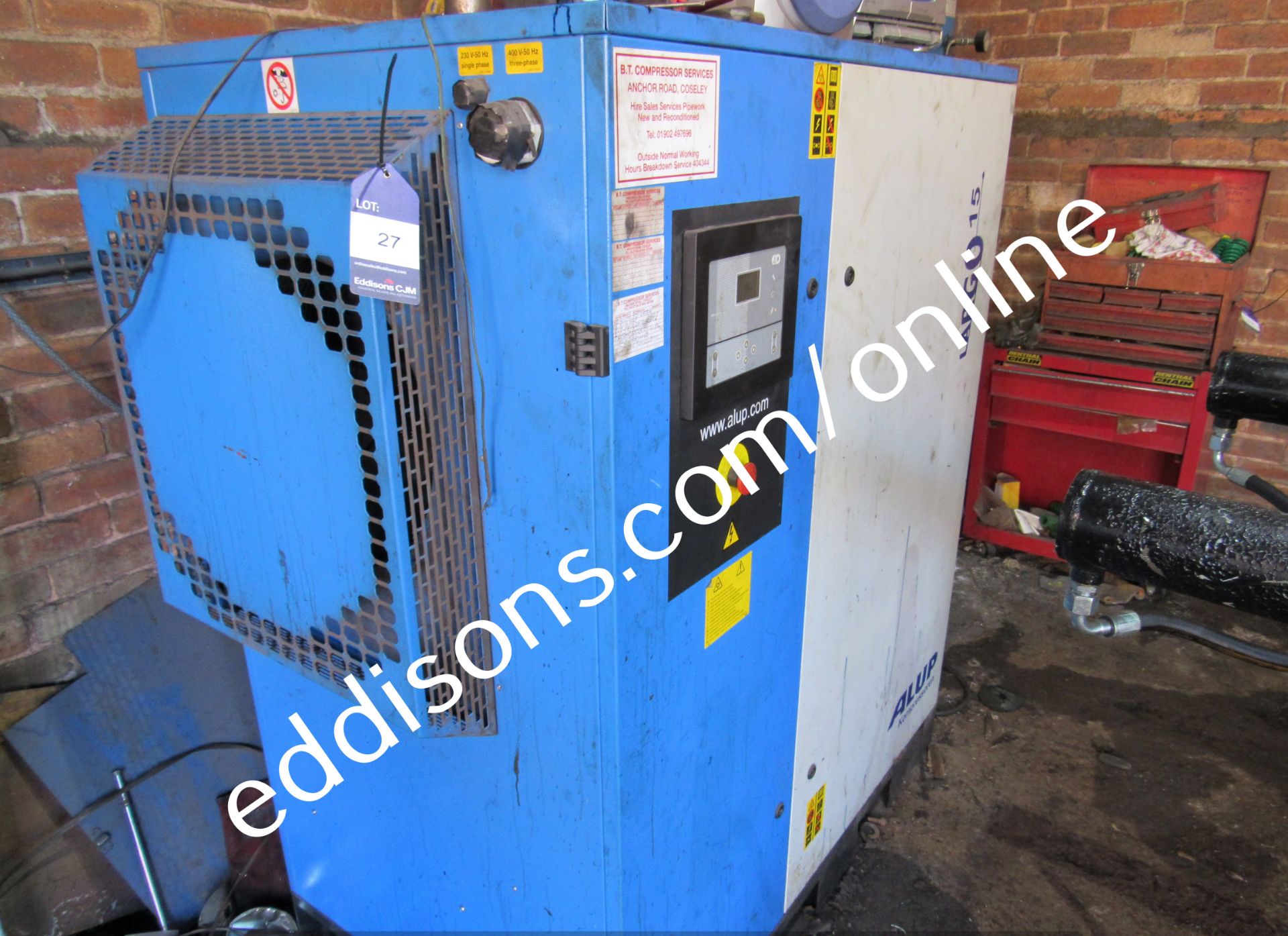 Alup Largo 15 screw compressor, with 500 litre vertical receiver - Image 3 of 6