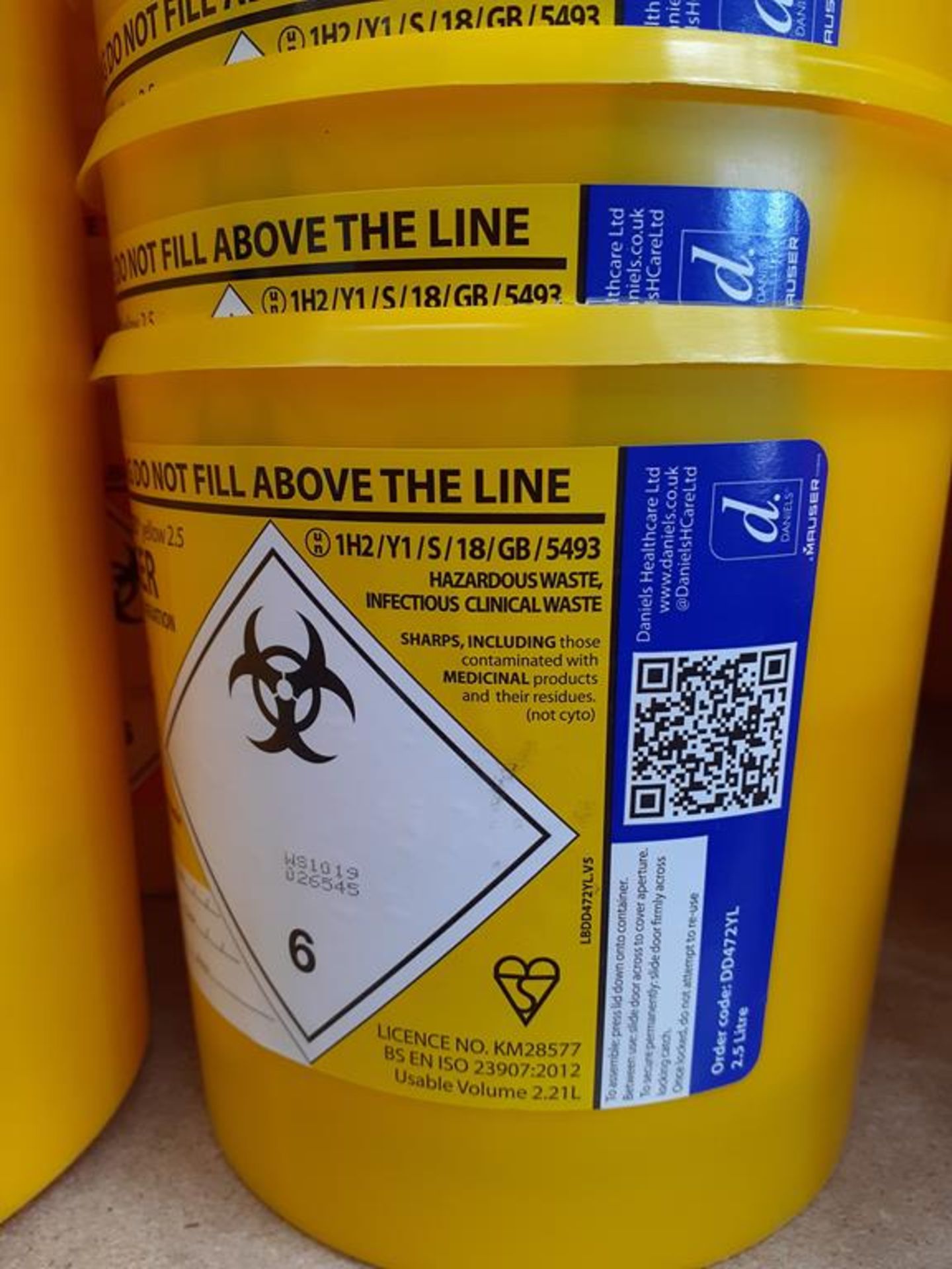 Shelf to contain various sizes Hazardous Waste/Infectious Clinical Waste Buckets - Image 2 of 3