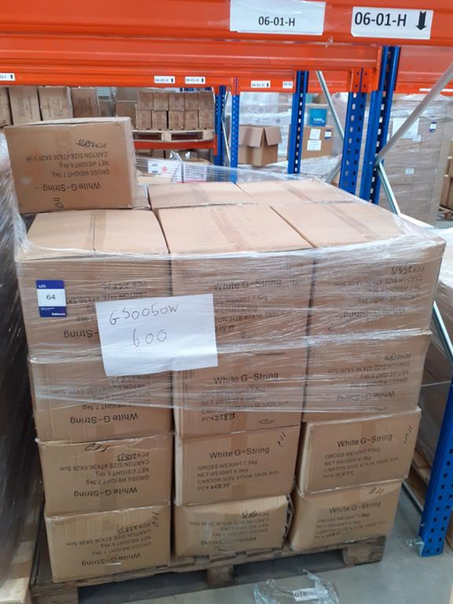 Pallet of White G-Strings (approx 25 boxes)