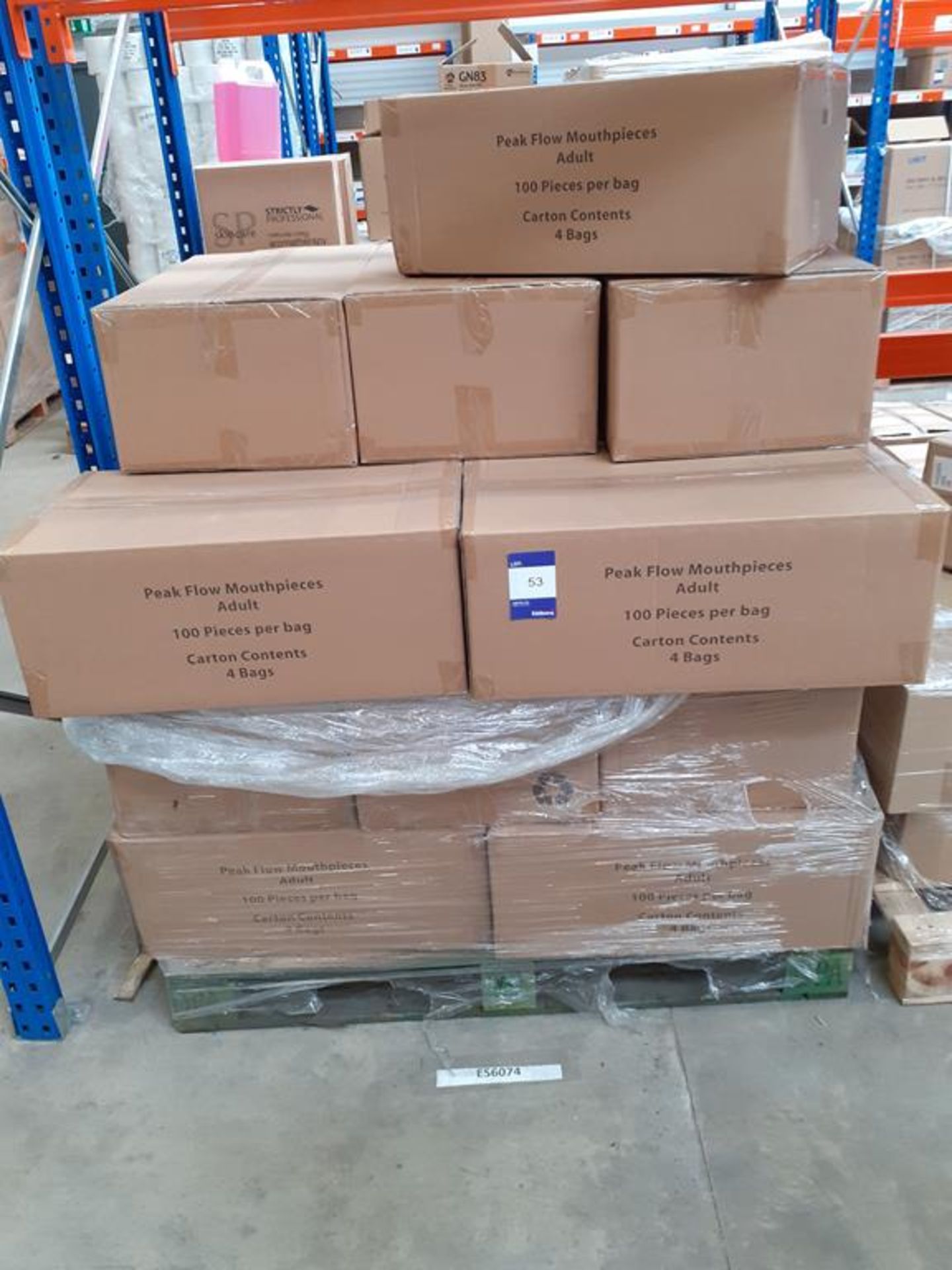 Pallet of Peak Flow Mouth pieces (approx 18 boxes)